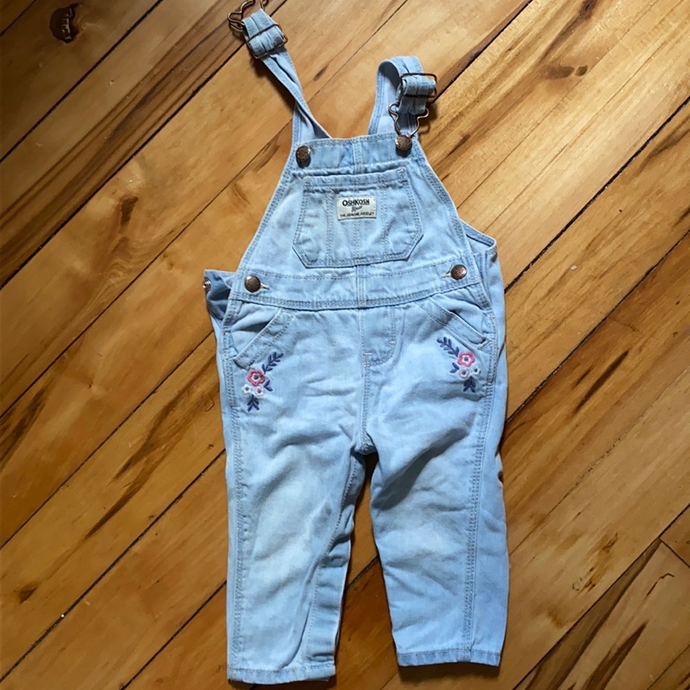 *4/$20* OshKosh B’gosh Embroidered Denim Overalls